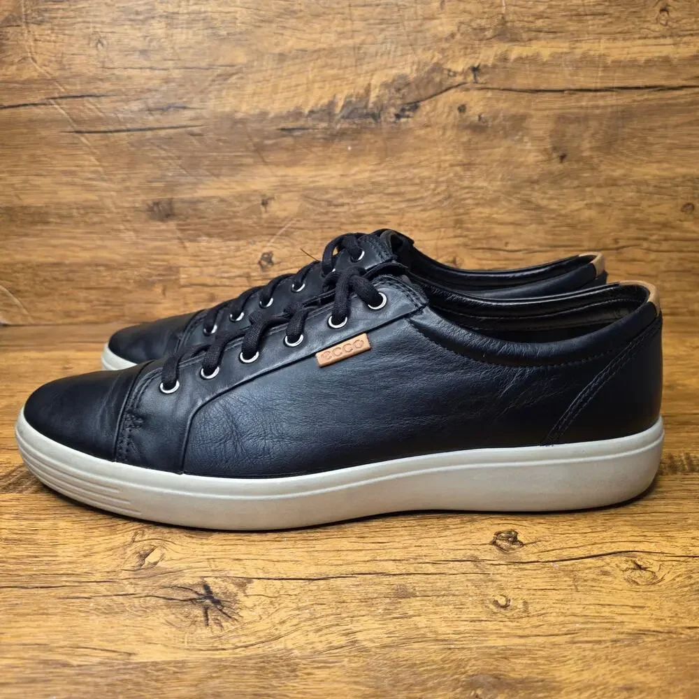 ECCO Soft 7 black leather Mens Sneakers size 46 US12